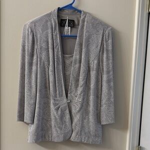 Alex Evenings Women's Silver Paisley Blazer